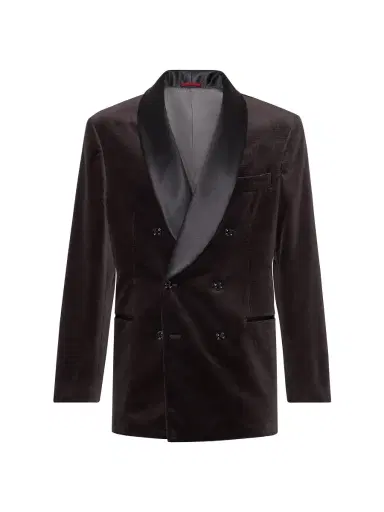 Brunello Cucinelli Men's One and a Half Breasted Tuxedo Jacket with Shawl Lapels - Rust Brown | Thumbnail 6 Brunello Cucinelli Men's One and a Half Breasted Tuxedo Jacket with Shawl Lapels - Rust Brown | Thumbnail 6