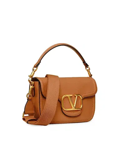 Valentino Garavani Women's Alltime Grainy Calfskin Shoulder Bag - Brown | Thumbnail 3