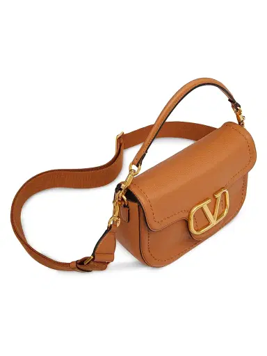Valentino Garavani Women's Alltime Grainy Calfskin Shoulder Bag - Brown | Thumbnail 6