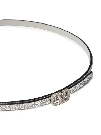 Valentino Garavani Women's VLogo Signature Belt With Crystals 10mm - Crystal | Thumbnail 4 Valentino Garavani Women's VLogo Signature Belt With Crystals 10mm - Crystal | Thumbnail 4