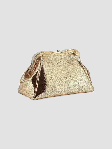 BVLGARI Women's Serpentine Metallic Leather Clutch - Light Gold | Thumbnail 2