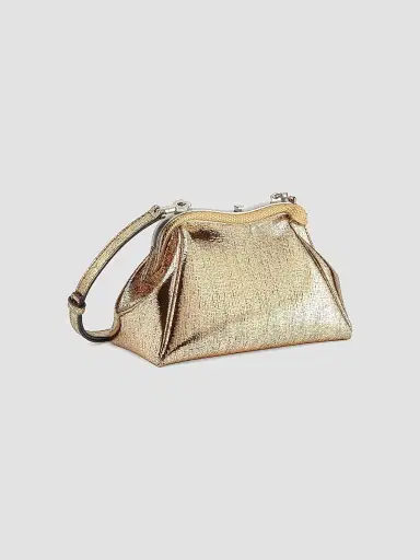 BVLGARI Women's Serpentine Metallic Leather Clutch - Light Gold | Thumbnail 3