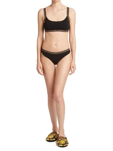 Versace Women's Greek Key Panty - Black | Thumbnail 2 Versace Women's Greek Key Panty - Black | Thumbnail 2