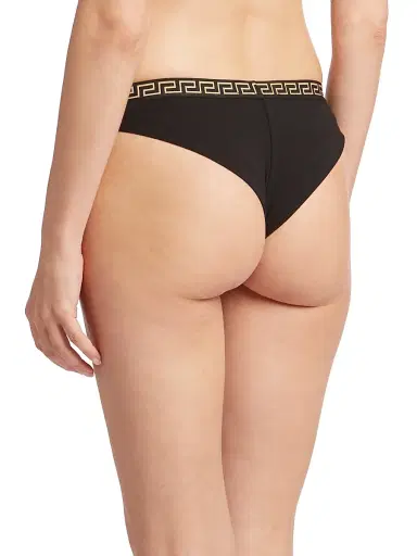 Versace Women's Greek Key Panty - Black | Thumbnail 5 Versace Women's Greek Key Panty - Black | Thumbnail 5