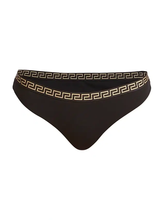 Women's Greek Key Panty - Black