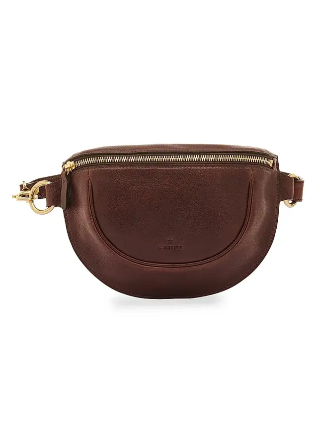 Il Bisonte Women's Oliveta Metallic Leather Belt Bag - Caffe