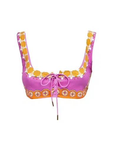 La DoubleJ Women's Sunset Bikini Top - Napoli Plates Placee Pink | Thumbnail 1 La DoubleJ Women's Sunset Bikini Top - Napoli Plates Placee Pink | Thumbnail 1