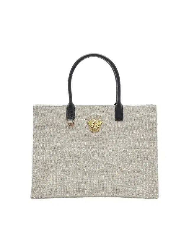 Versace Women's Logo Canvas Tote - Rope Black  Gold