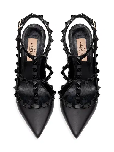 Valentino Garavani Women's Rockstud Ankle Strap Pumps 100MM | Thumbnail 4 Valentino Garavani Women's Rockstud Ankle Strap Pumps 100MM | Thumbnail 4