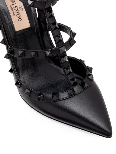 Valentino Garavani Women's Rockstud Ankle Strap Pumps 100MM - Black - Size 12 | Thumbnail 5