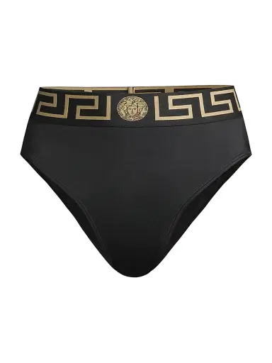 Versace Women's High-Waist Bikini Bottom - Black - Size Small | Thumbnail 1 Versace Women's High-Waist Bikini Bottom - Black - Size Small | Thumbnail 1