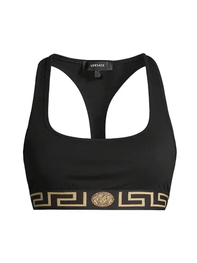 Versace Women's Greca Border Sports Bra - Black | Thumbnail 6 Versace Women's Greca Border Sports Bra - Black | Thumbnail 6