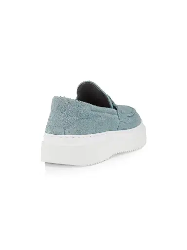 Pollini Men's Summer Vibes Suede Platform Penny Loafers - Light Blue - Size 10 | Thumbnail 3 Pollini Men's Summer Vibes Suede Platform Penny Loafers - Light Blue - Size 10 | Thumbnail 3