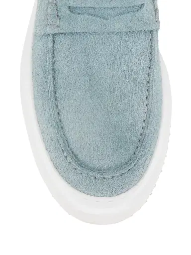 Pollini Men's Summer Vibes Suede Platform Penny Loafers - Light Blue - Size 10 | Thumbnail 4 Pollini Men's Summer Vibes Suede Platform Penny Loafers - Light Blue - Size 10 | Thumbnail 4