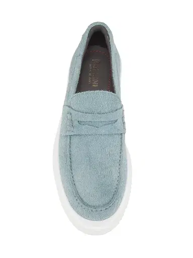 Pollini Men's Summer Vibes Suede Platform Penny Loafers - Light Blue - Size 10 | Thumbnail 5 Pollini Men's Summer Vibes Suede Platform Penny Loafers - Light Blue - Size 10 | Thumbnail 5