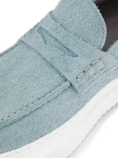 Pollini Men's Summer Vibes Suede Platform Penny Loafers - Light Blue - Size 10 | Thumbnail 6 Pollini Men's Summer Vibes Suede Platform Penny Loafers - Light Blue - Size 10 | Thumbnail 6