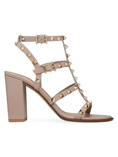 Valentino Garavani Women's Rockstud Ankle Strap Sandals 90 MM - Skin - Size 12 | Thumbnail 1 Valentino Garavani Women's Rockstud Ankle Strap Sandals 90 MM - Skin - Size 12 | Thumbnail 1