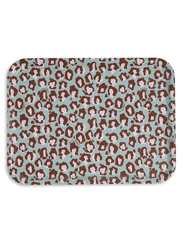 La DoubleJ Rectangular Printed Tray - Acquamarin