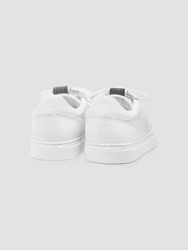 Brunello Cucinelli Women's Leather Low-Top Sneakers - White | Thumbnail 3 Brunello Cucinelli Women's Leather Low-Top Sneakers - White | Thumbnail 3