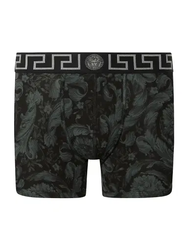 Versace Men's Barocco-Print Cotton-Stretch Boxer Briefs | Thumbnail 1 Versace Men's Barocco-Print Cotton-Stretch Boxer Briefs | Thumbnail 1