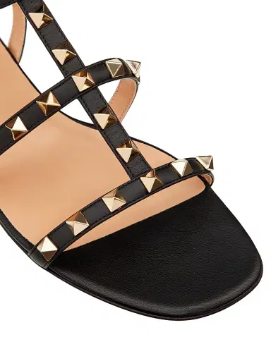 Valentino Garavani Women's Rockstud Flat Calfskin Sandals with Straps | Thumbnail 5 Valentino Garavani Women's Rockstud Flat Calfskin Sandals with Straps | Thumbnail 5