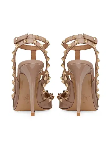 Valentino Garavani Women's Patent Rockstud Caged Pumps 100 MM - Poudre - Size 11.5 | Thumbnail 3 Valentino Garavani Women's Patent Rockstud Caged Pumps 100 MM - Poudre - Size 11.5 | Thumbnail 3