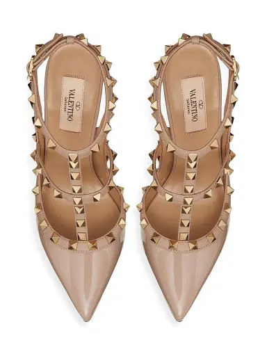 Valentino Garavani Women's Patent Rockstud Caged Pumps 100 MM - Poudre - Size 11.5 | Thumbnail 4 Valentino Garavani Women's Patent Rockstud Caged Pumps 100 MM - Poudre - Size 11.5 | Thumbnail 4