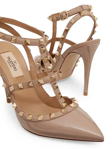 Valentino Garavani Women's Patent Rockstud Caged Pumps 100 MM - Poudre - Size 11.5 | Thumbnail 5 Valentino Garavani Women's Patent Rockstud Caged Pumps 100 MM - Poudre - Size 11.5 | Thumbnail 5