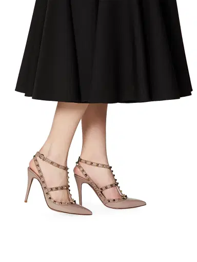 Valentino Garavani Women's Patent Rockstud Caged Pumps 100 MM - Poudre - Size 11.5 | Thumbnail 6 Valentino Garavani Women's Patent Rockstud Caged Pumps 100 MM - Poudre - Size 11.5 | Thumbnail 6