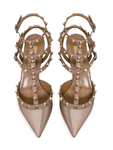 Valentino Garavani Women's Rockstud Caged Pumps 65MM - Poudre - Size 12 | Thumbnail 4