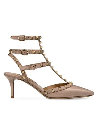 Valentino Garavani Women's Rockstud Caged Pumps 65MM - Poudre - Size 12 | Thumbnail 1