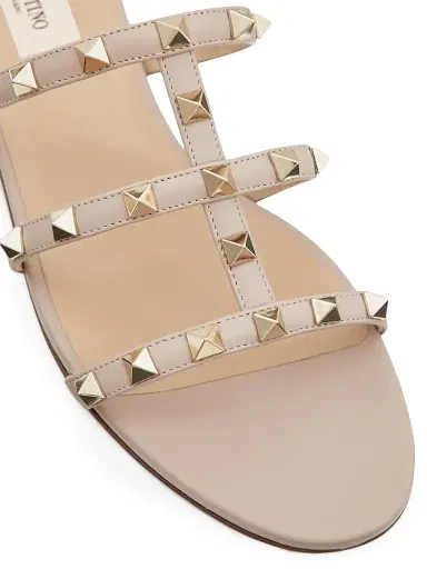 Valentino Garavani Women's Rockstud Flat Slide Sandals - Poudre - Size 11.5 | Thumbnail 5