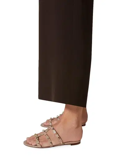 Valentino Garavani Women's Rockstud Flat Slide Sandals - Poudre - Size 11.5 | Thumbnail 6