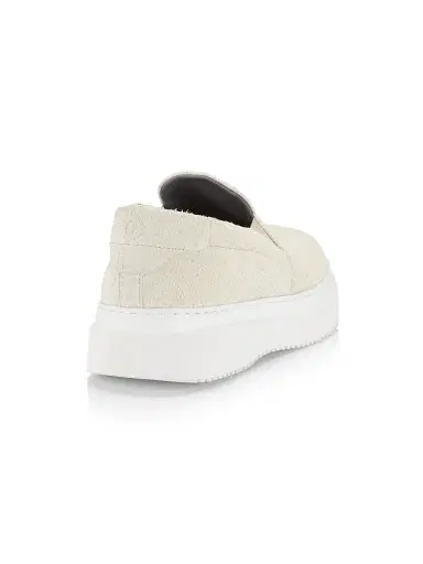 Pollini Men's Summer Vibes Suede Platform Loafers - Off White - Size 13 | Thumbnail 3 Pollini Men's Summer Vibes Suede Platform Loafers - Off White - Size 13 | Thumbnail 3