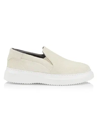 Pollini Men's Summer Vibes Suede Platform Loafers - Off White - Size 13 | Thumbnail 1 Pollini Men's Summer Vibes Suede Platform Loafers - Off White - Size 13 | Thumbnail 1