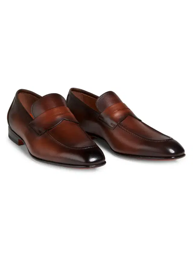 Men's Leather Loafers - Brown