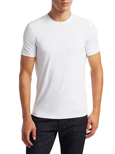 Giorgio Armani Men's Basic Crewneck Tee - White - Size 46 | Thumbnail 3 Giorgio Armani Men's Basic Crewneck Tee - White - Size 46 | Thumbnail 3