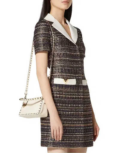 Valentino Garavani Women's Rockstud Grainy Calfskin Crossbody Bag - Light | Thumbnail 2 Valentino Garavani Women's Rockstud Grainy Calfskin Crossbody Bag - Light | Thumbnail 2