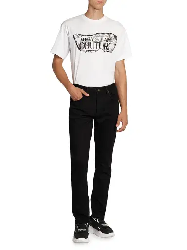 Versace Jeans Couture Men's Stretch Five-Pocket Jeans - Black Gold | Thumbnail 2 Versace Jeans Couture Men's Stretch Five-Pocket Jeans - Black Gold | Thumbnail 2