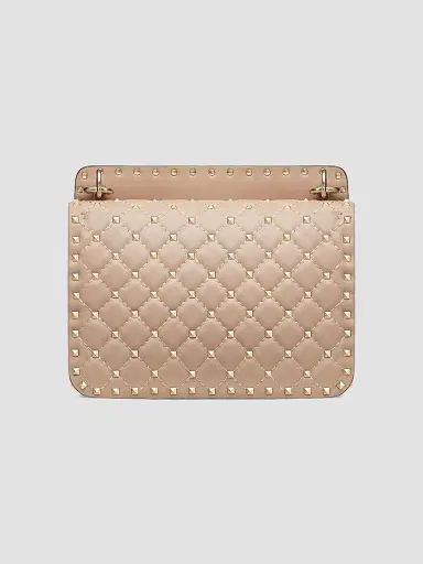 Valentino Garavani Women's Medium Nappa Rockstud Spike Shoulder Bag - Beige | Thumbnail 3