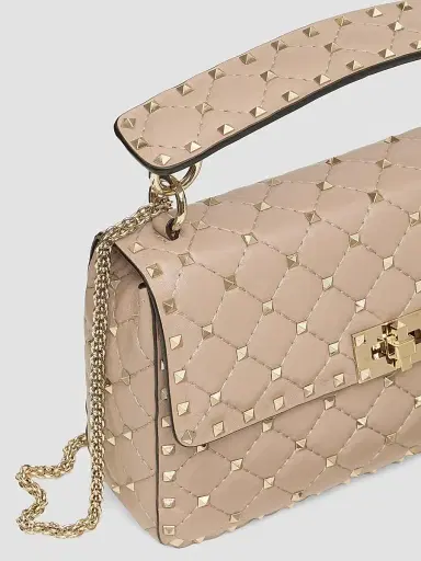 Valentino Garavani Women's Medium Nappa Rockstud Spike Shoulder Bag - Beige | Thumbnail 7