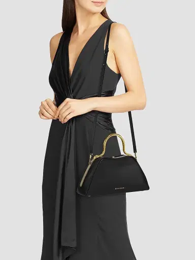 BVLGARI Women's Serpentine Leather Top Handle Bag - Black | Thumbnail 2