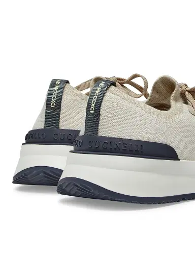 Brunello Cucinelli Men's Stretch-Knit Low-Top Sneakers - Beige - Size 8 | Thumbnail 3 Brunello Cucinelli Men's Stretch-Knit Low-Top Sneakers - Beige - Size 8 | Thumbnail 3