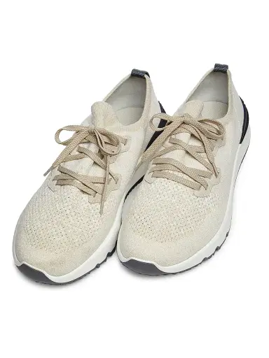 Brunello Cucinelli Men's Stretch-Knit Low-Top Sneakers - Beige - Size 8 | Thumbnail 4 Brunello Cucinelli Men's Stretch-Knit Low-Top Sneakers - Beige - Size 8 | Thumbnail 4