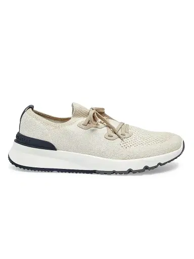 Brunello Cucinelli Men's Stretch-Knit Low-Top Sneakers - Beige - Size 8 | Thumbnail 1 Brunello Cucinelli Men's Stretch-Knit Low-Top Sneakers - Beige - Size 8 | Thumbnail 1