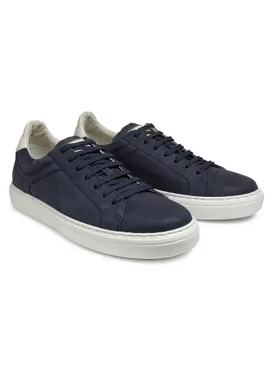 Brunello Cucinelli Men's Suede-Trim Low-Top Leather Sneakers | Thumbnail 2