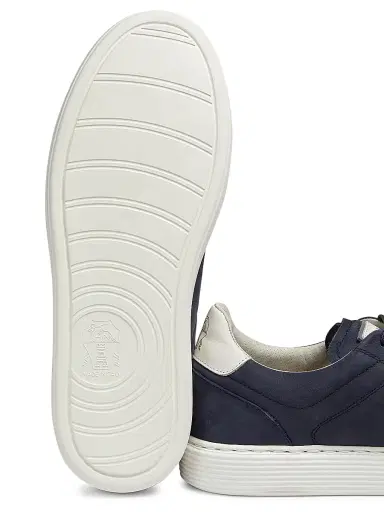 Brunello Cucinelli Men's Suede-Trim Low-Top Leather Sneakers | Thumbnail 6