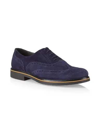 Pollini Men's Coringto Suede Wingtip Lace-Up Derbys - Blue - Size 13 | Thumbnail 2 Pollini Men's Coringto Suede Wingtip Lace-Up Derbys - Blue - Size 13 | Thumbnail 2