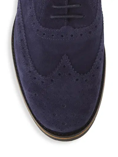 Pollini Men's Coringto Suede Wingtip Lace-Up Derbys - Blue - Size 13 | Thumbnail 4 Pollini Men's Coringto Suede Wingtip Lace-Up Derbys - Blue - Size 13 | Thumbnail 4