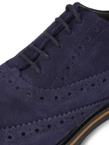 Pollini Men's Coringto Suede Wingtip Lace-Up Derbys - Blue - Size 13 | Thumbnail 6 Pollini Men's Coringto Suede Wingtip Lace-Up Derbys - Blue - Size 13 | Thumbnail 6